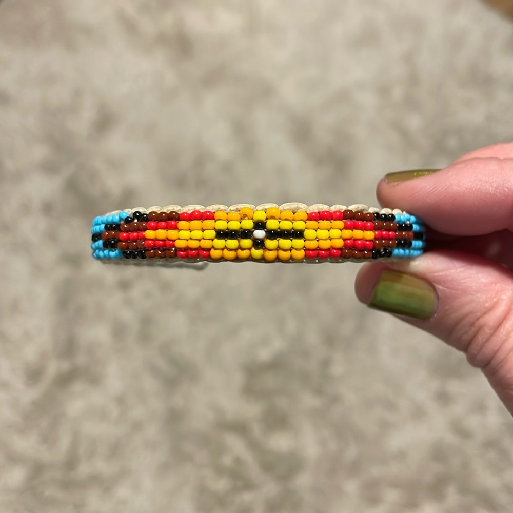 Native American beaded cuff bracelet